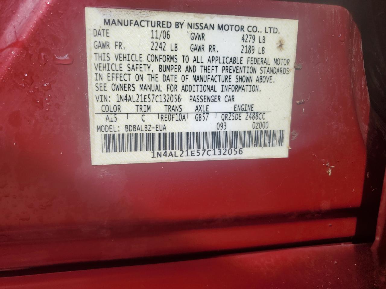 2007 NISSAN ALTIMA