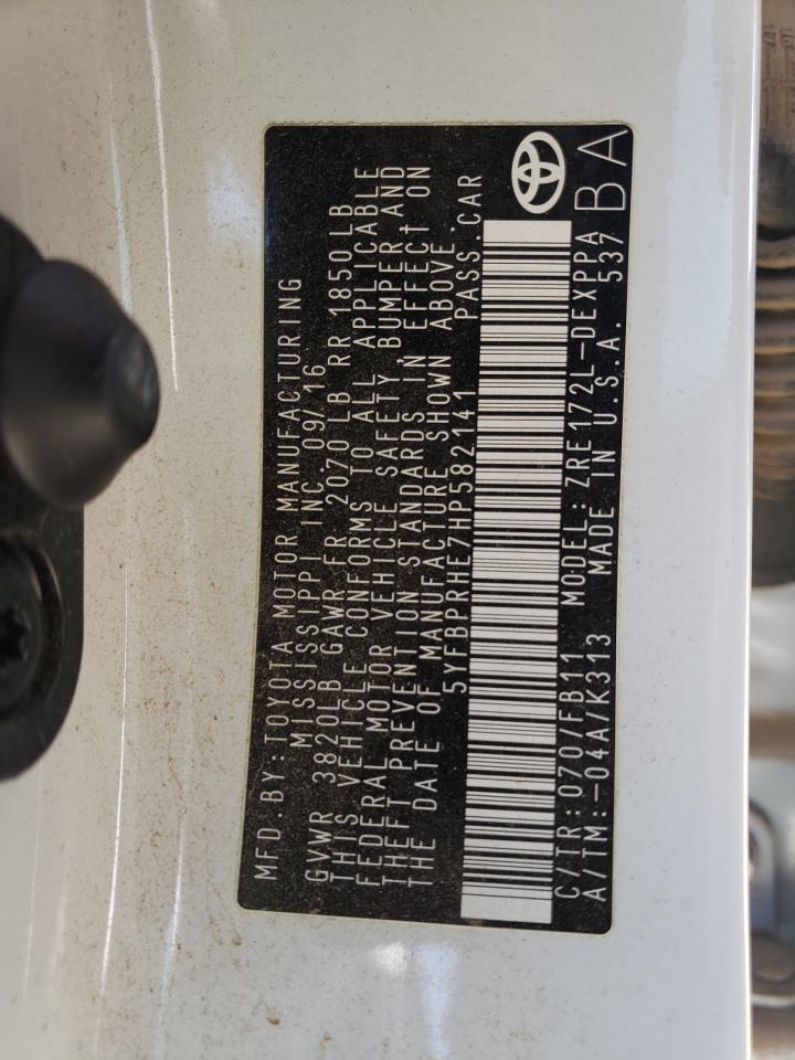 2017 TOYOTA COROLLA