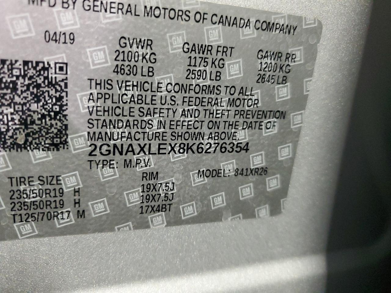 2019 CHEVROLET EQUINOX