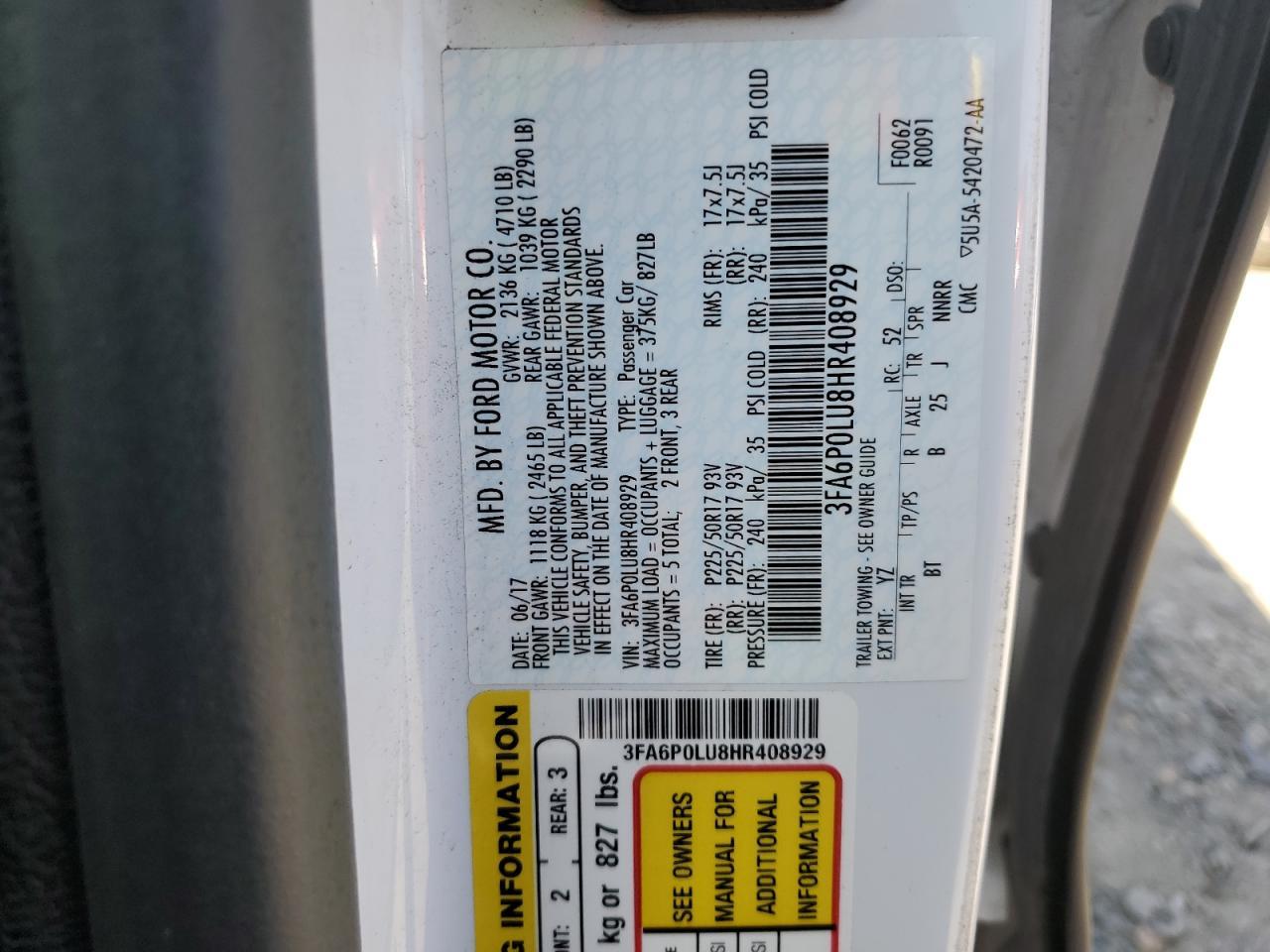 2017 FORD FUSION