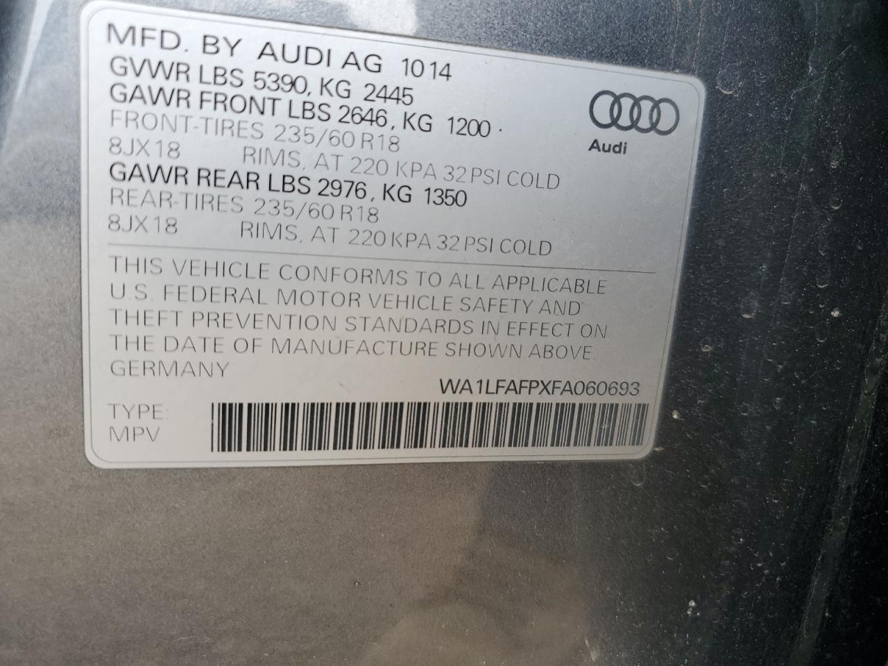 2015 AUDI Q5
