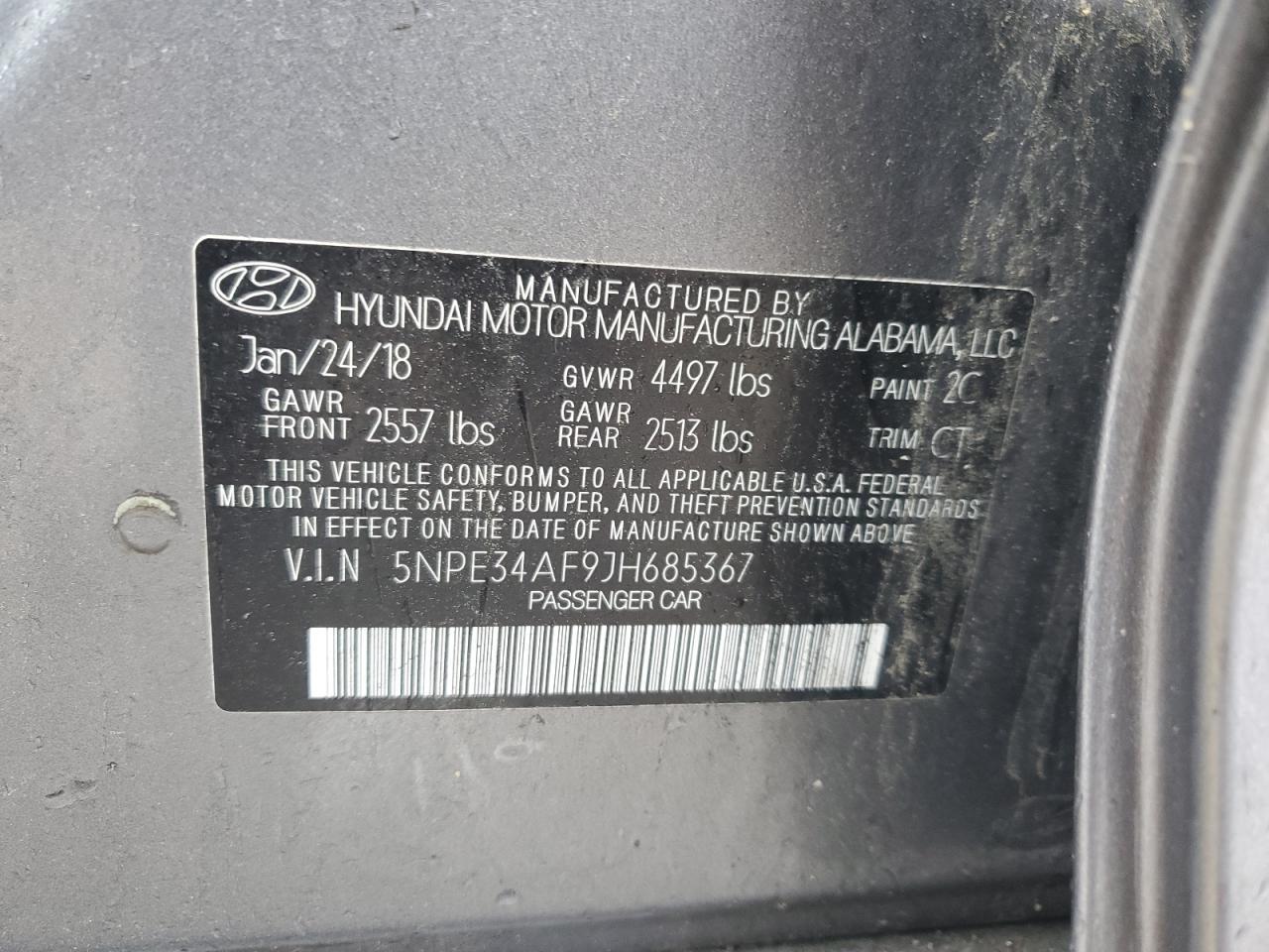 2018 HYUNDAI SONATA