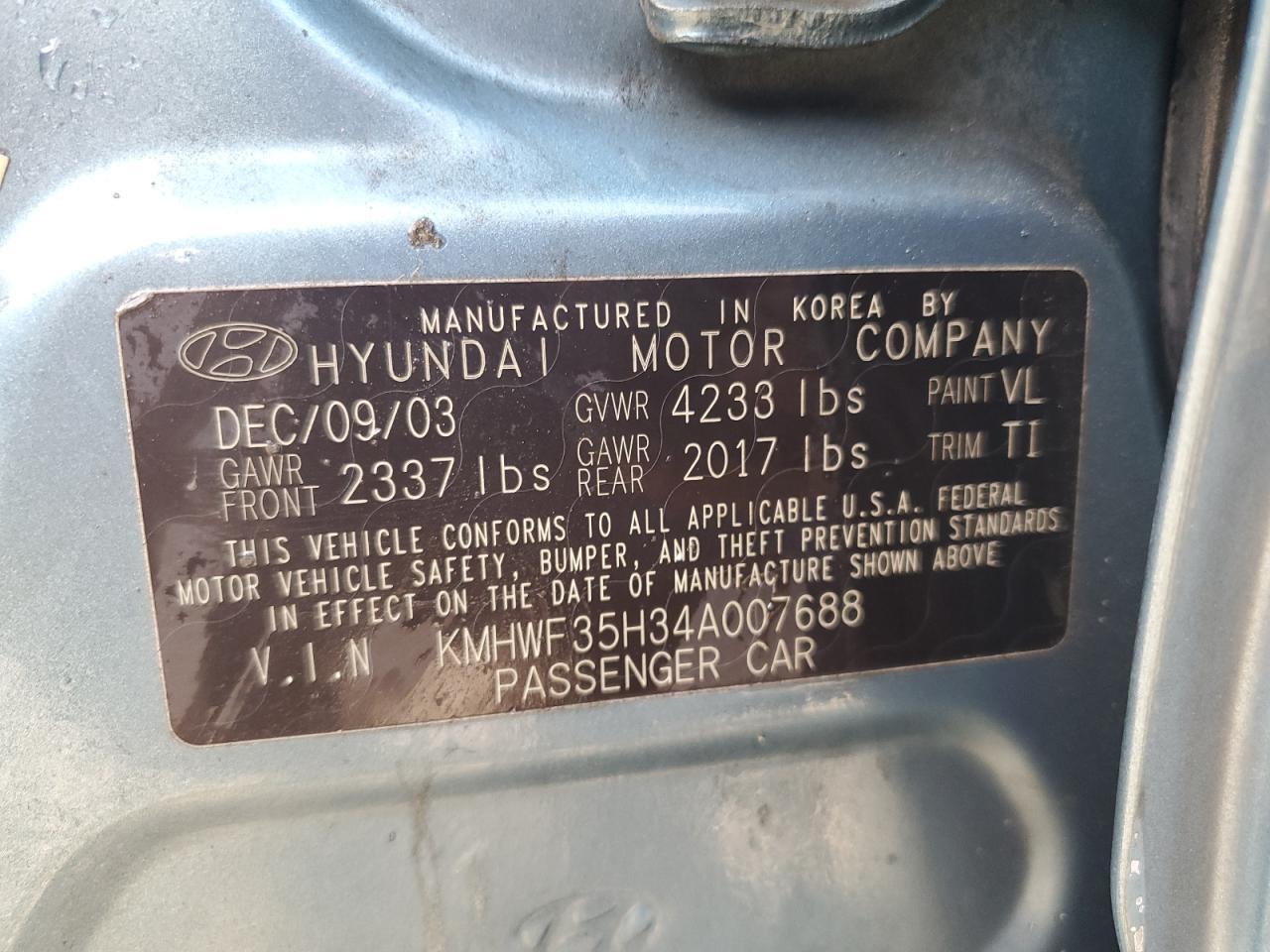 2004 HYUNDAI SONATA
