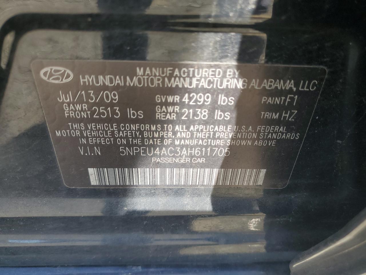 2010 HYUNDAI SONATA