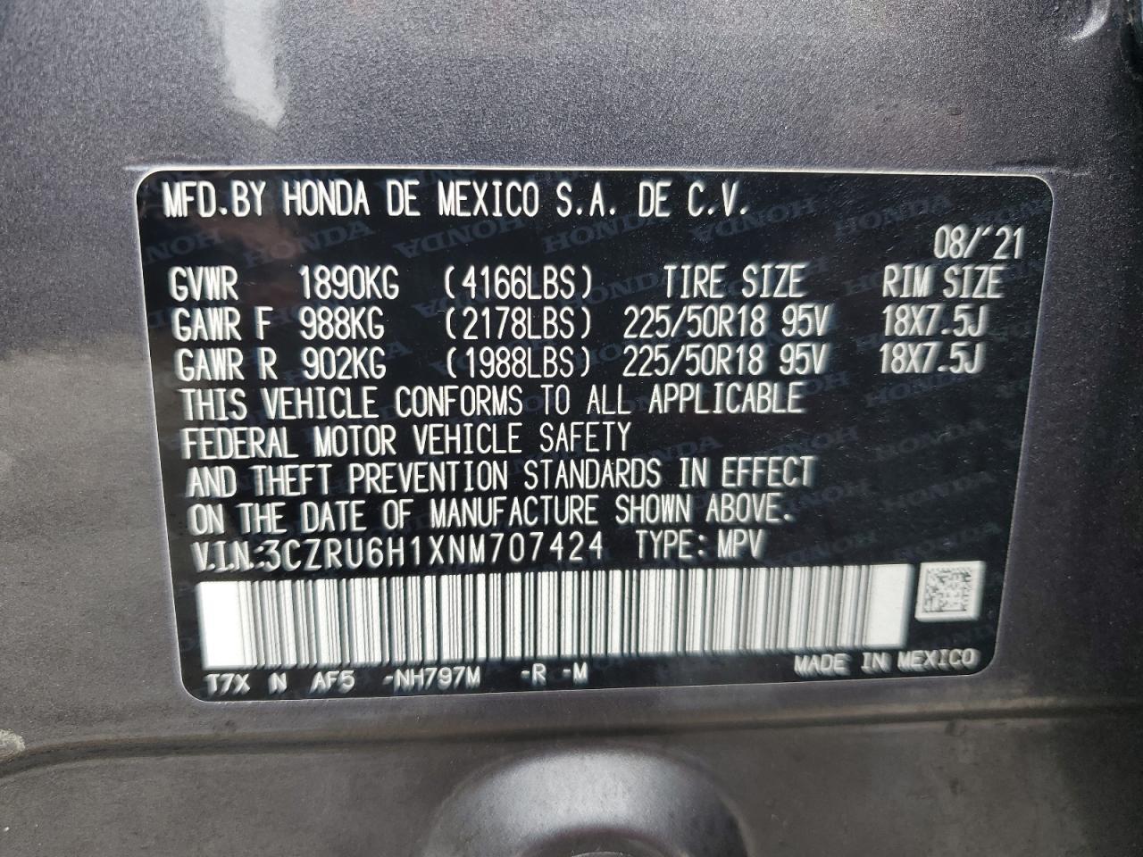 2022 HONDA HR-V