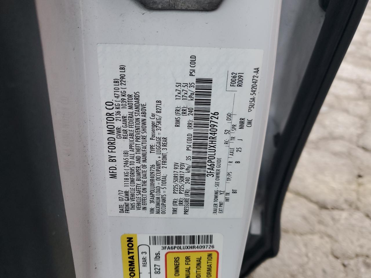 2017 FORD FUSION