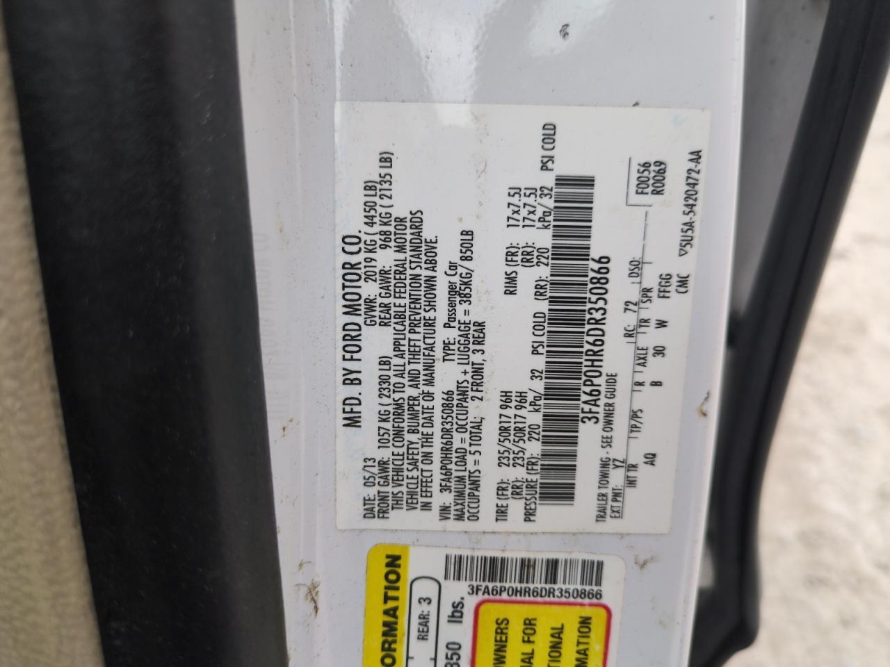 2013 FORD FUSION