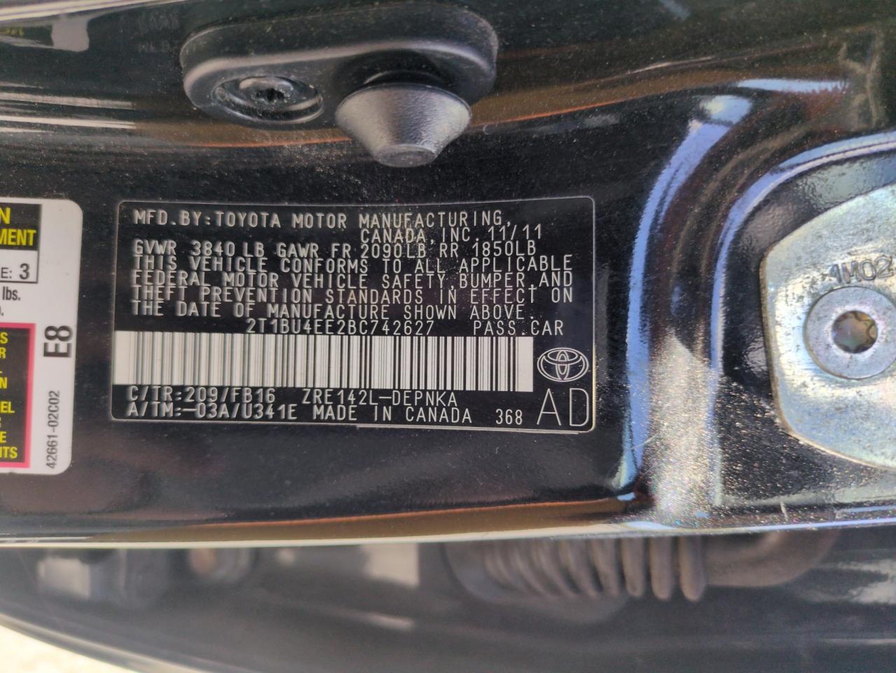 2011 TOYOTA COROLLA
