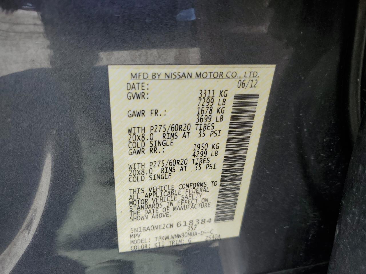 2012 NISSAN Armada