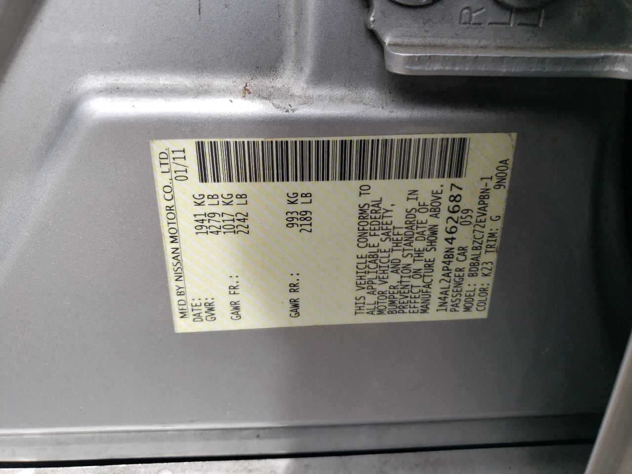 2011 NISSAN ALTIMA