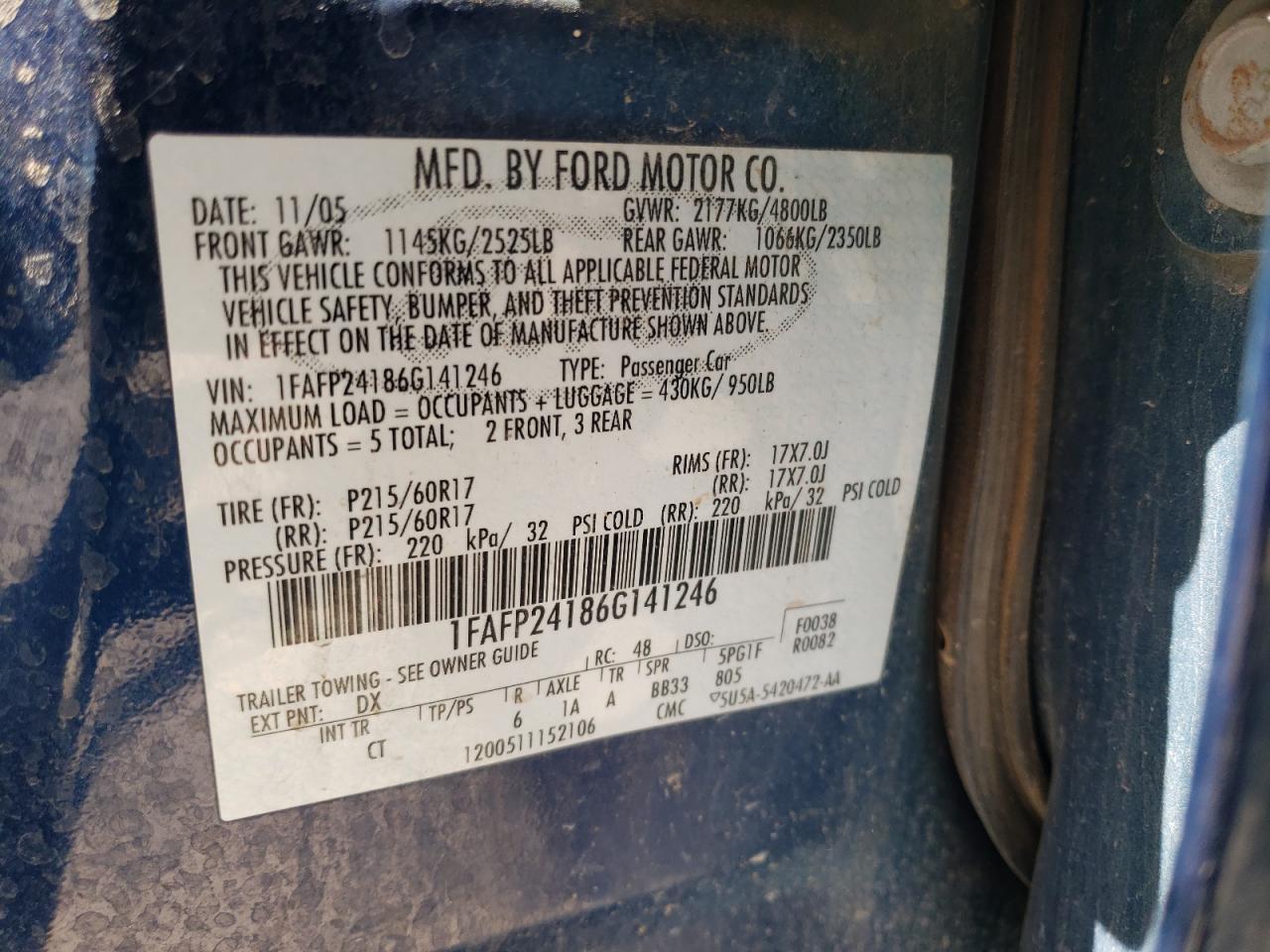 2006 FORD Five Hundred