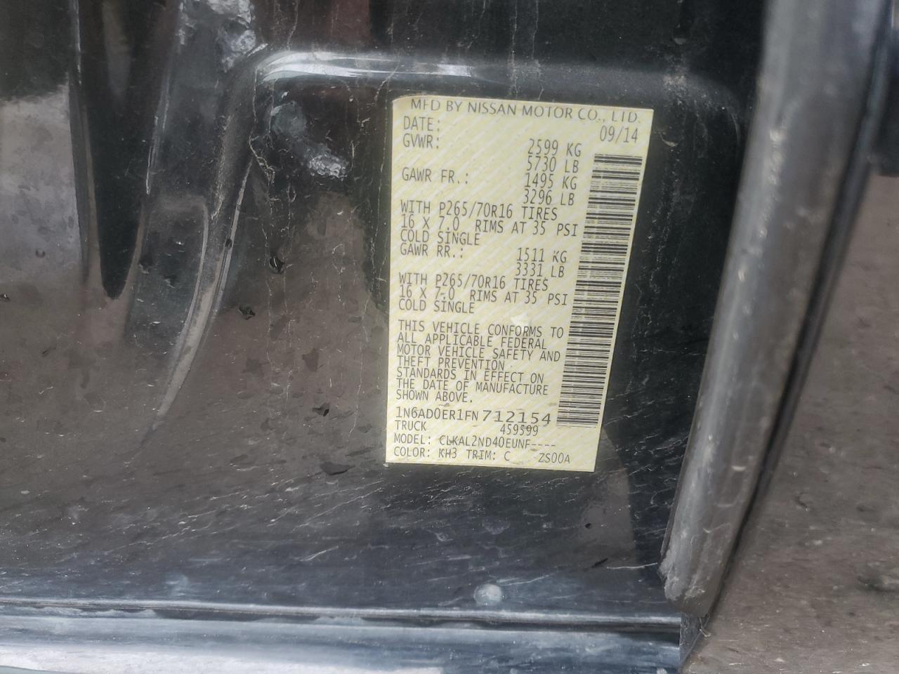 2015 NISSAN Frontier