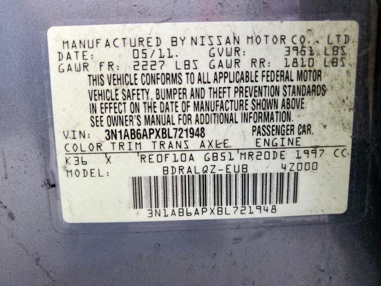 2011 NISSAN SENTRA