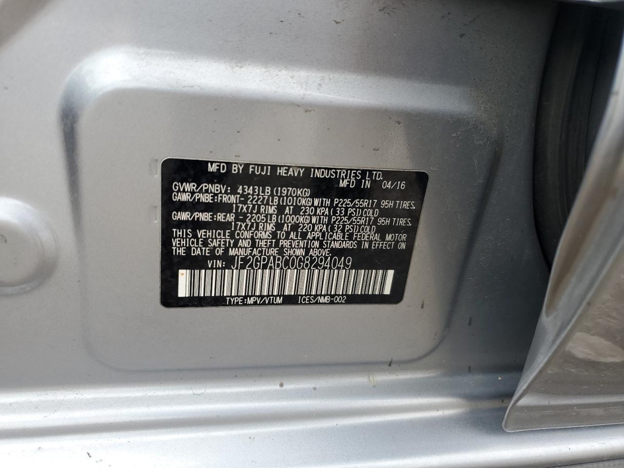 2016 SUBARU Crosstrek
