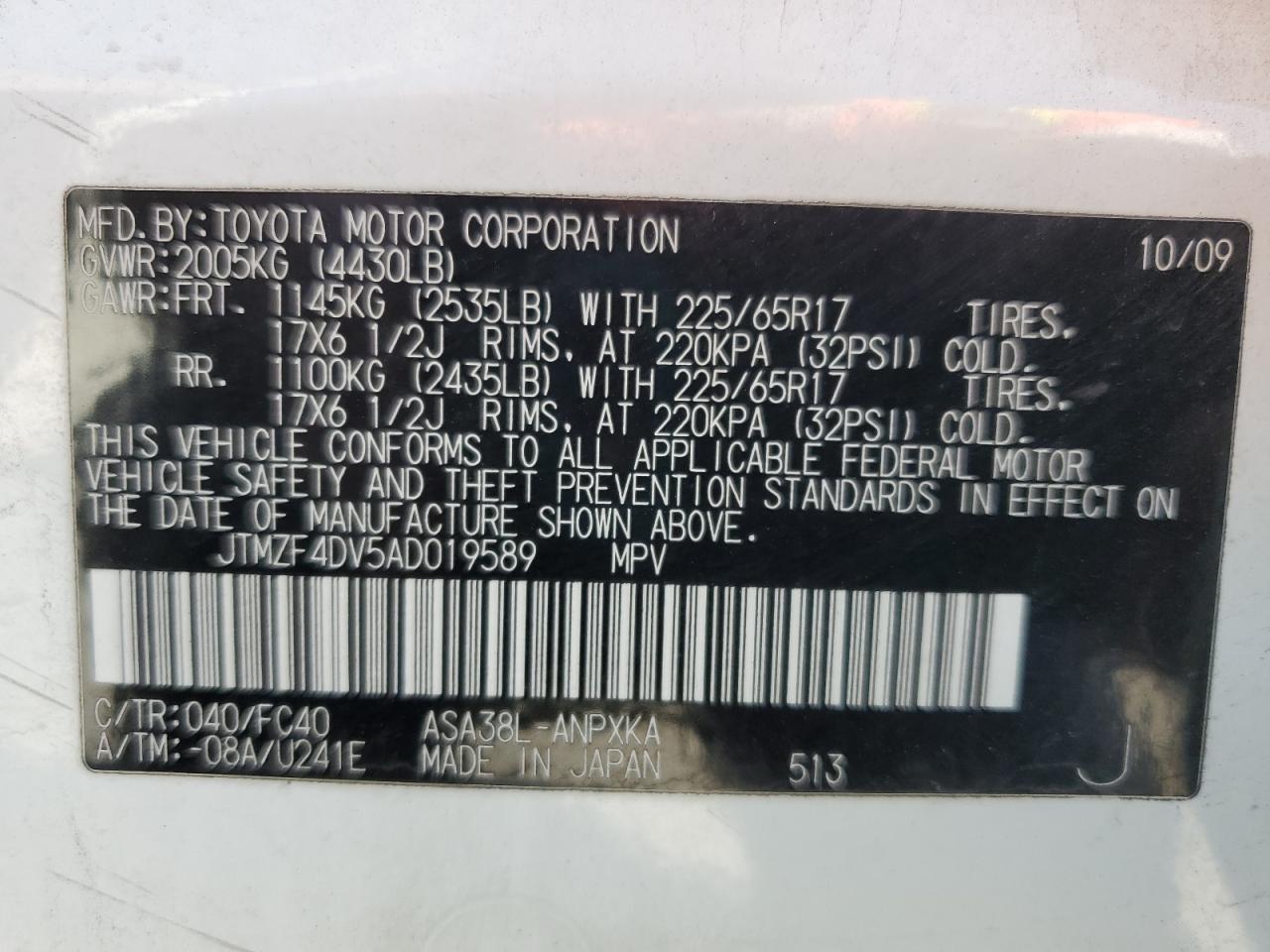 2010 TOYOTA RAV4