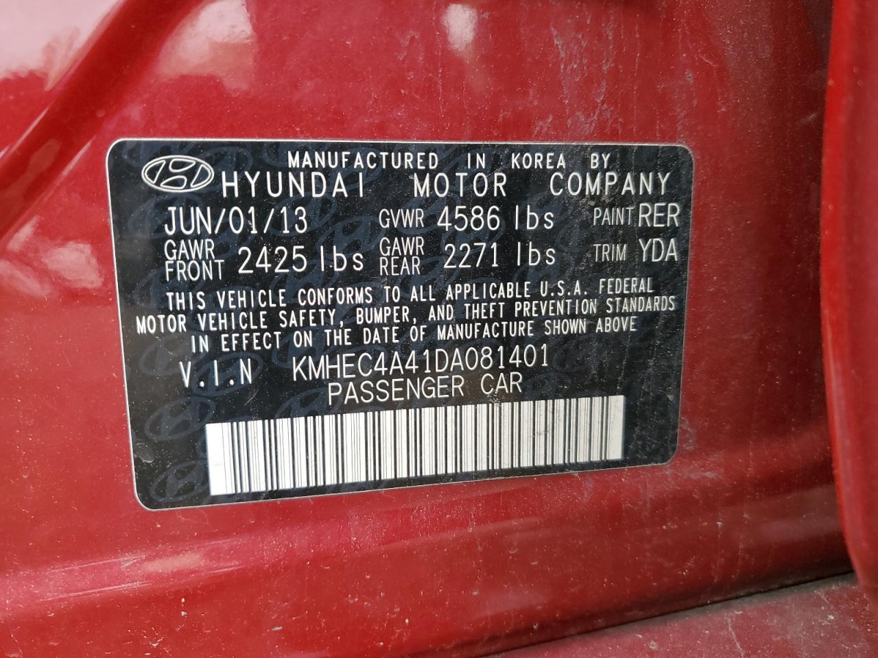2013 HYUNDAI SONATA