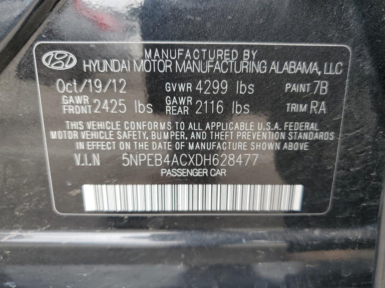 2013 HYUNDAI SONATA