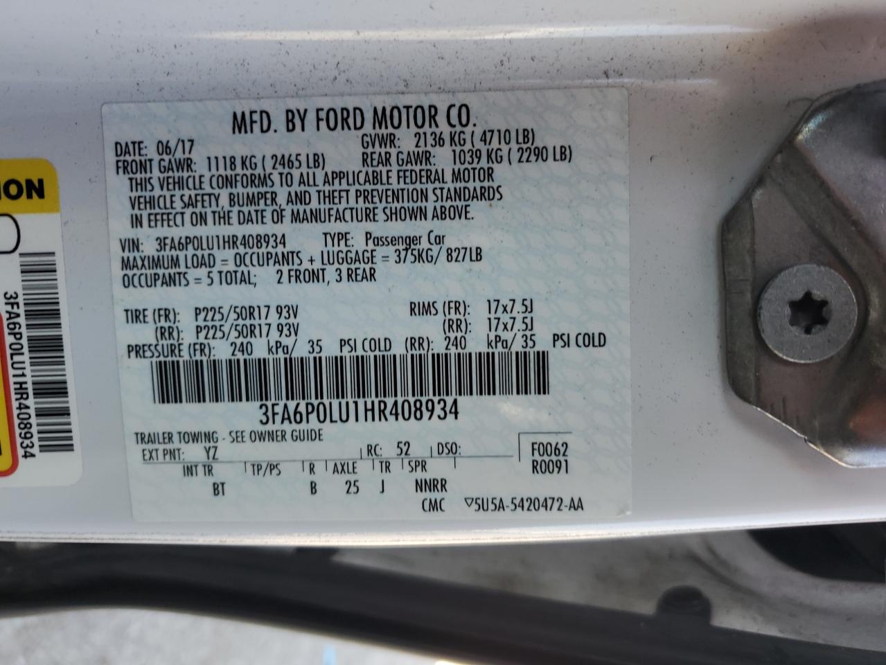 2017 FORD FUSION