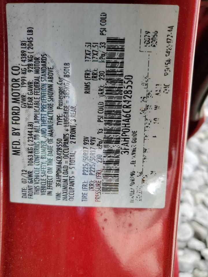 2012 FORD FUSION