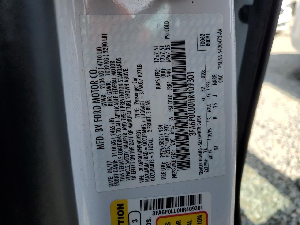 2017 FORD FUSION