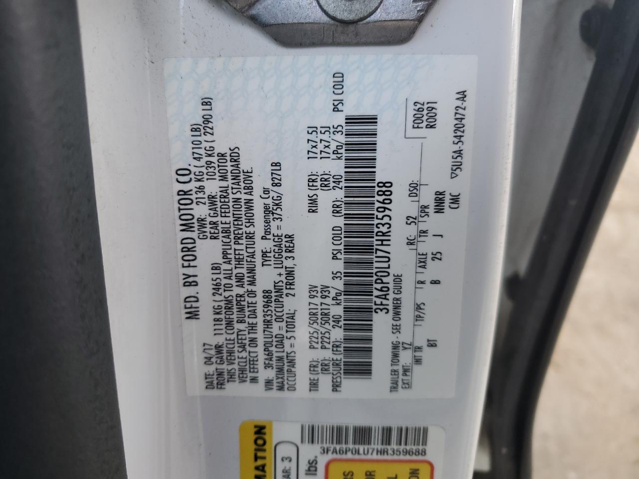 2017 FORD FUSION