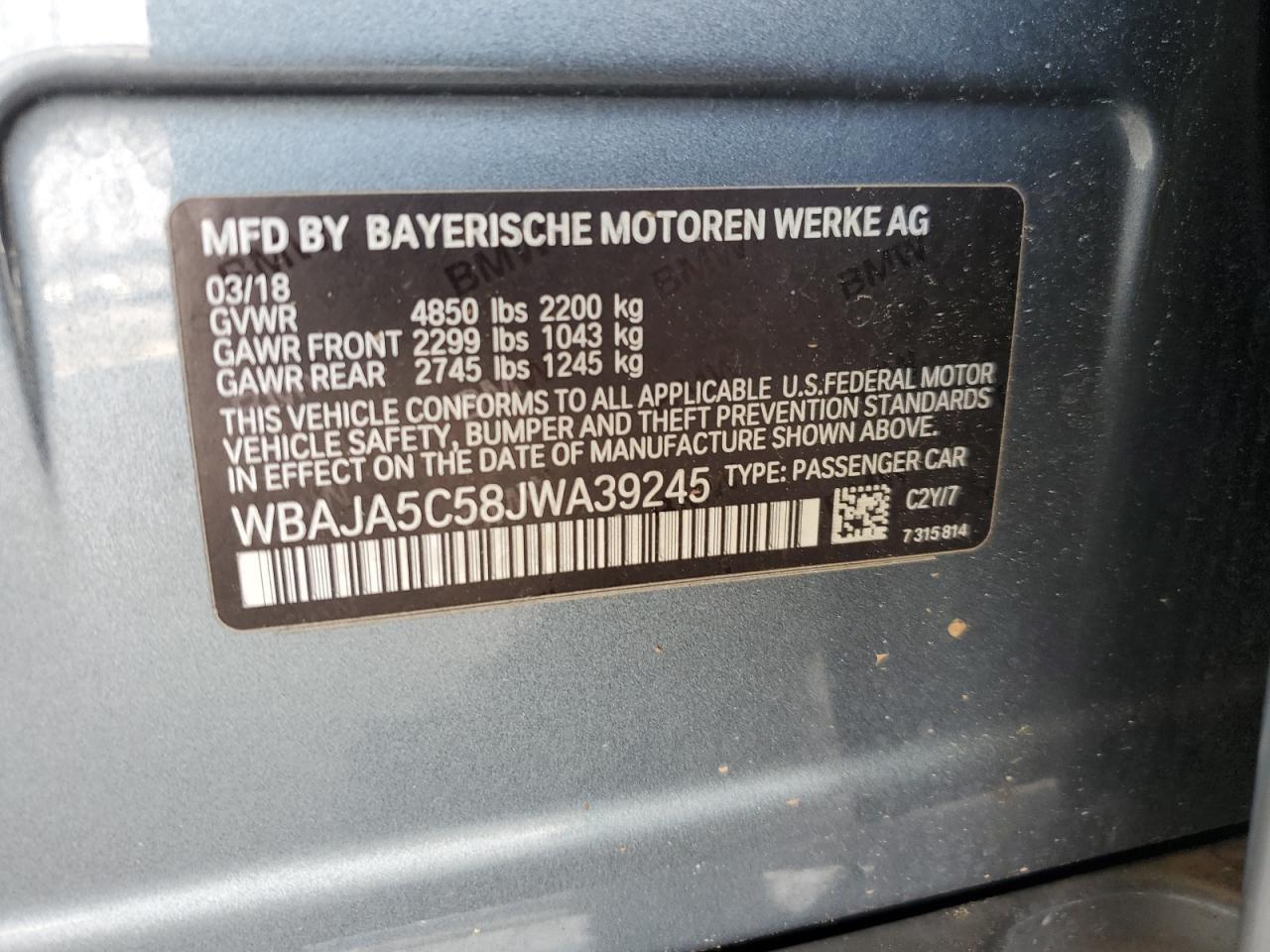 2018 BMW 5 series