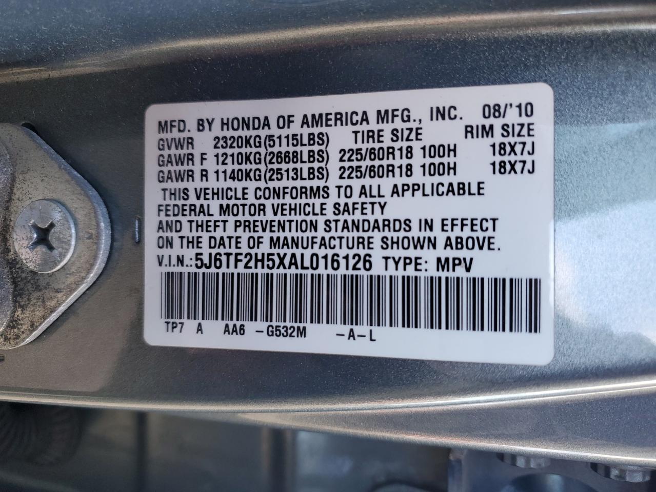 2010 HONDA ACCORD