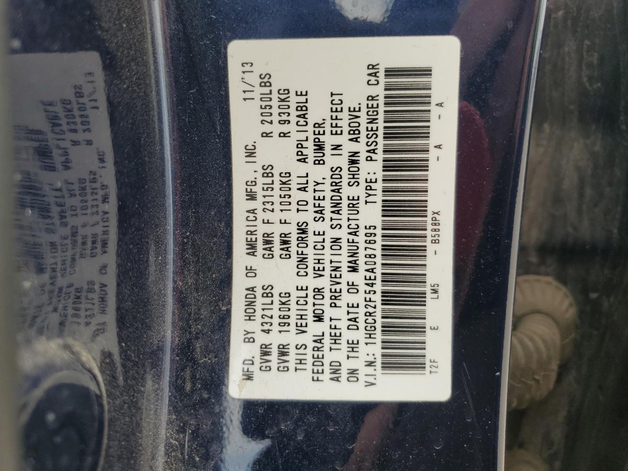 2014 HONDA ACCORD