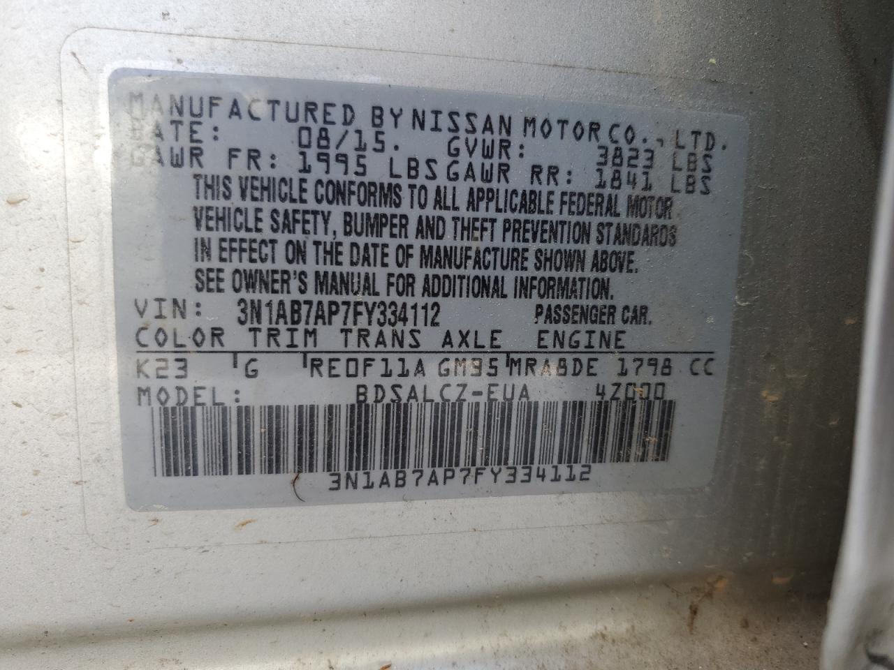 2015 NISSAN SENTRA