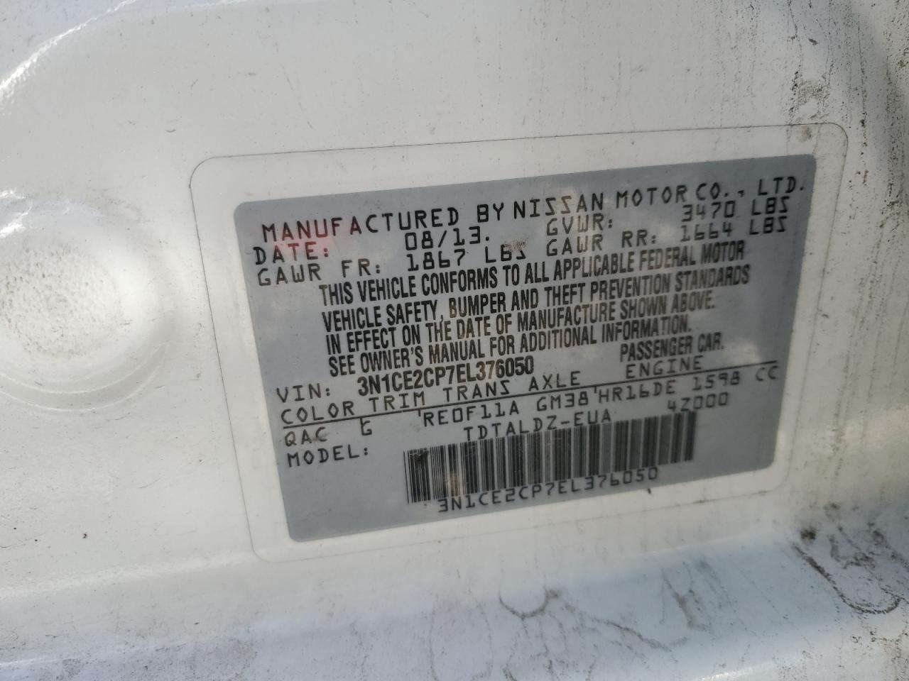 2014 NISSAN VERSA