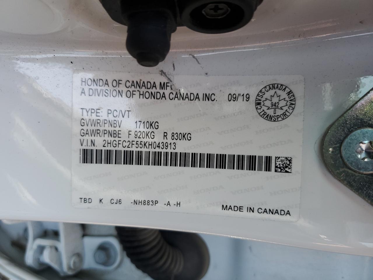 2019 HONDA CIVIC