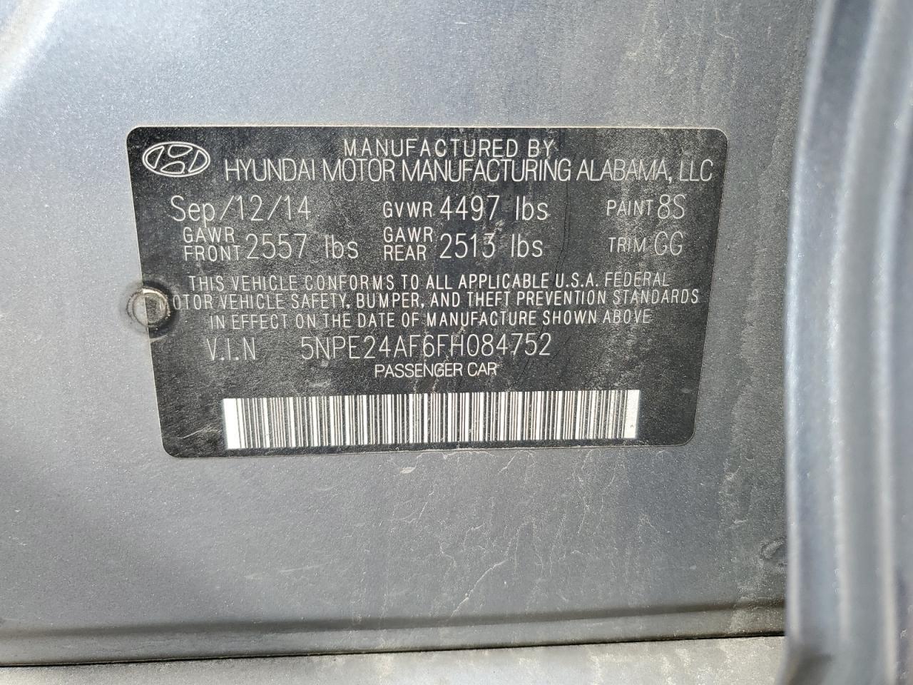 2015 HYUNDAI SONATA