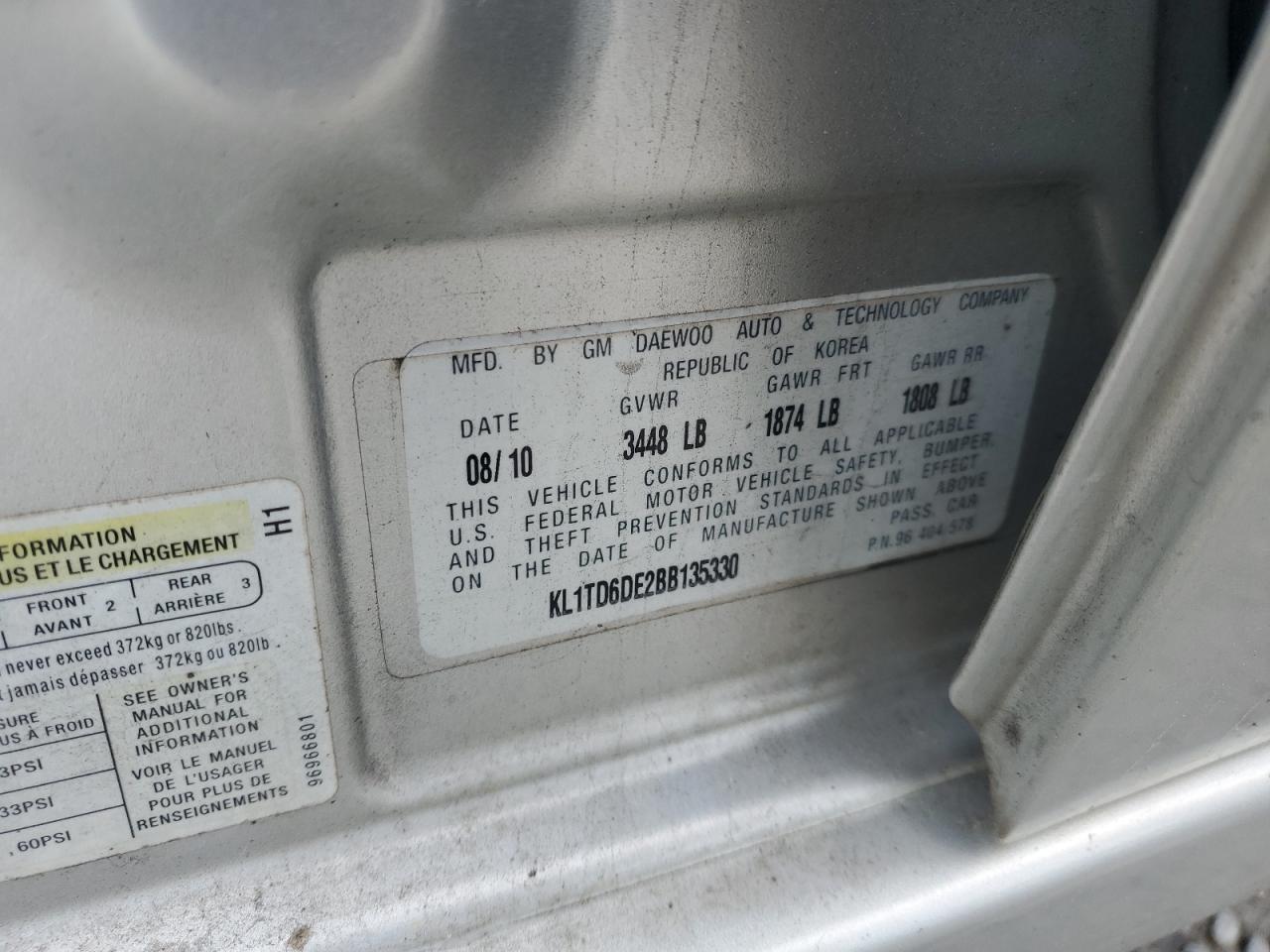 2011 CHEVROLET Aveo