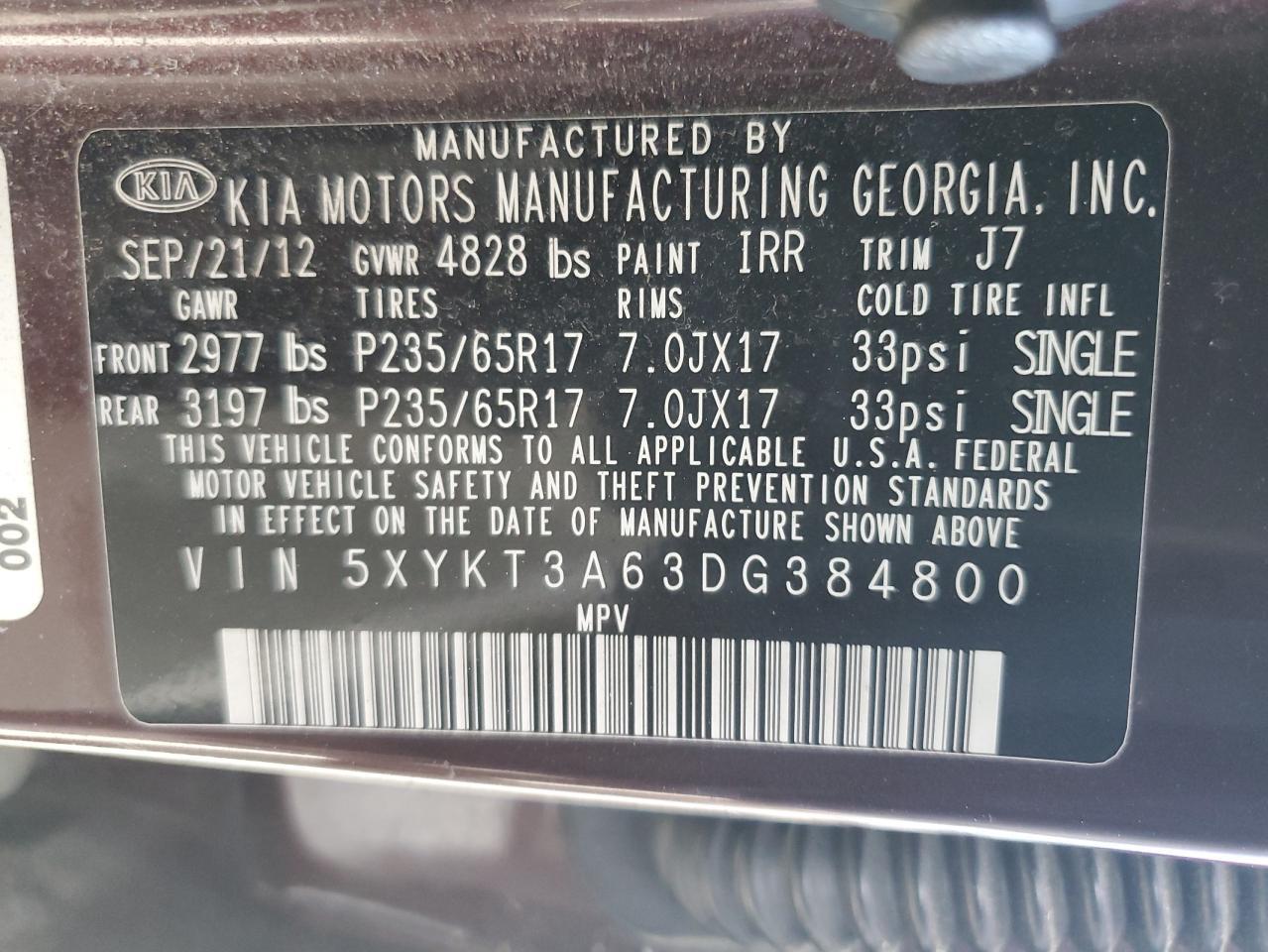 2013 KIA SORENTO