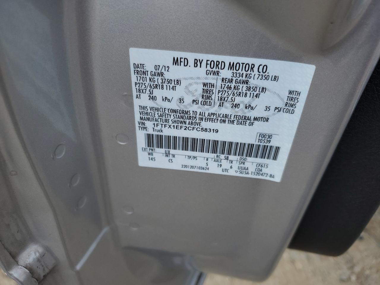2012 FORD F-150