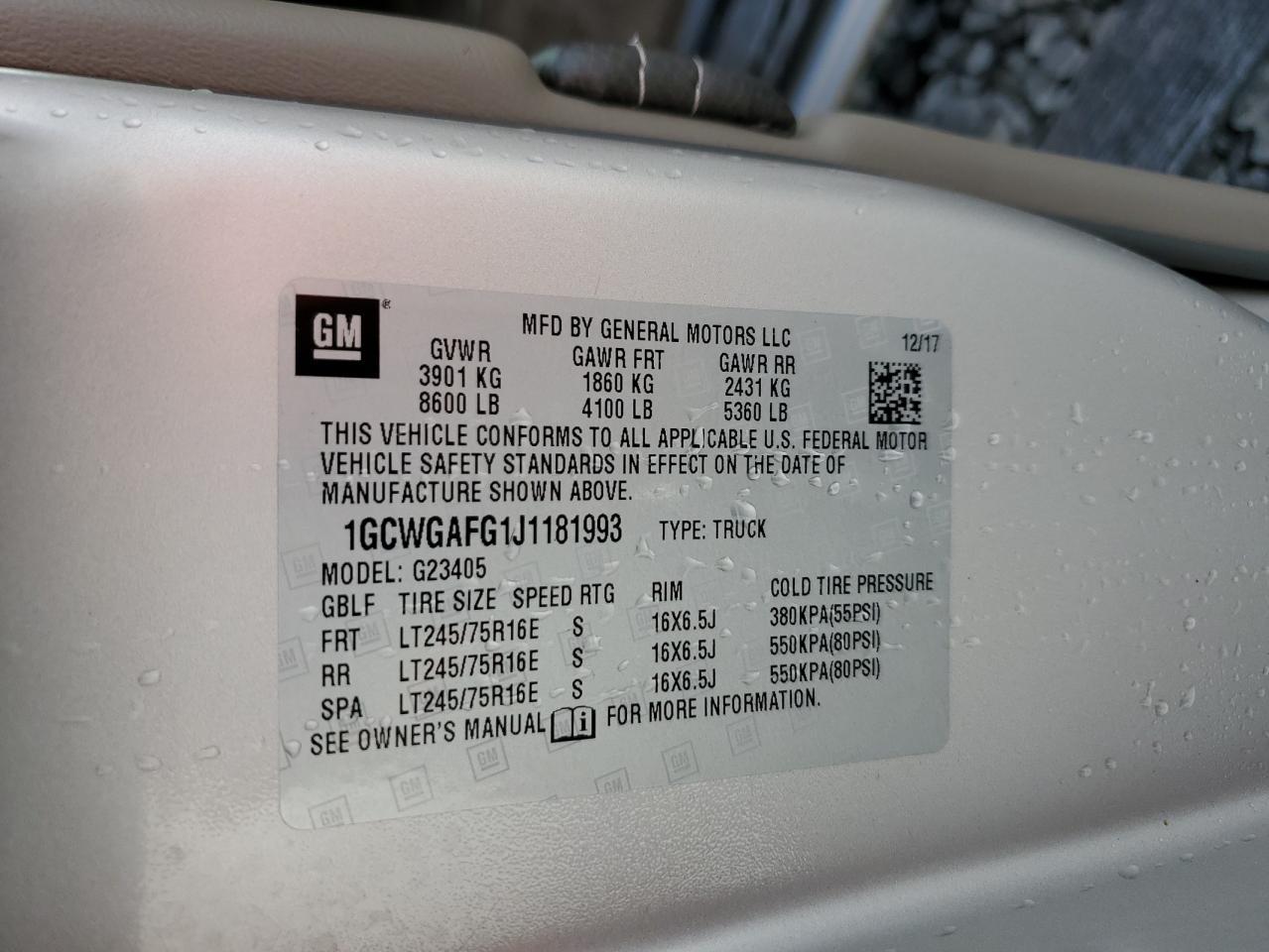 2018 CHEVROLET EXPRESS 2500