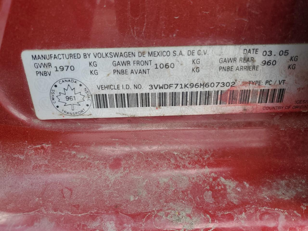 2006 VOLKSWAGEN JETTA