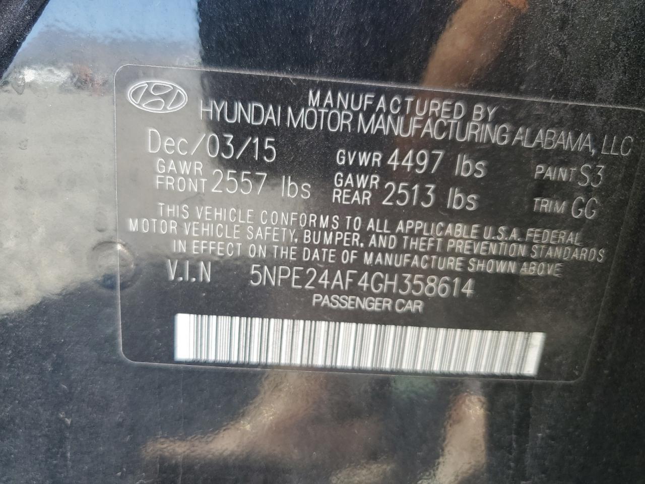 2016 HYUNDAI SONATA