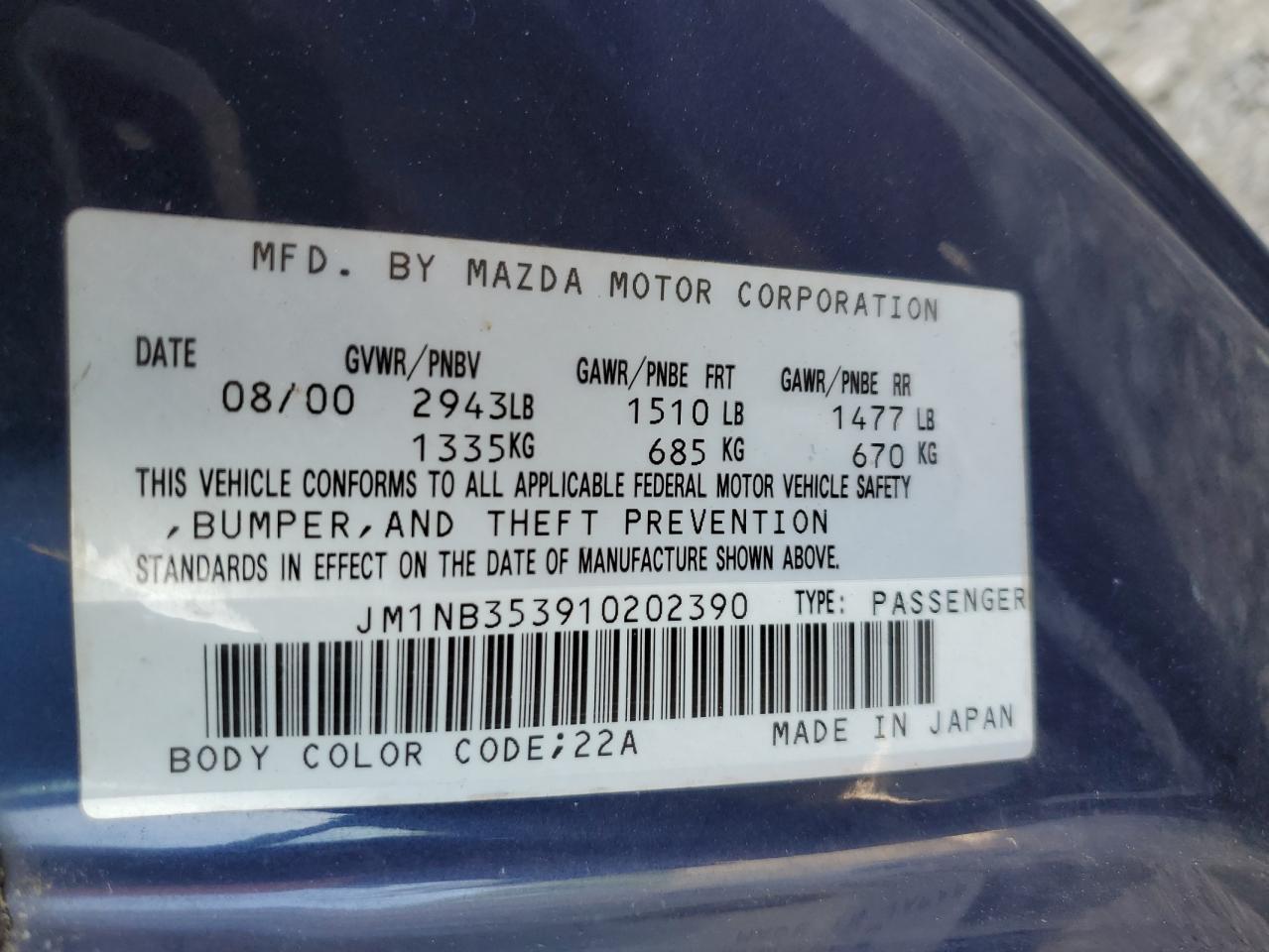 2001 MAZDA MX-5 Miata