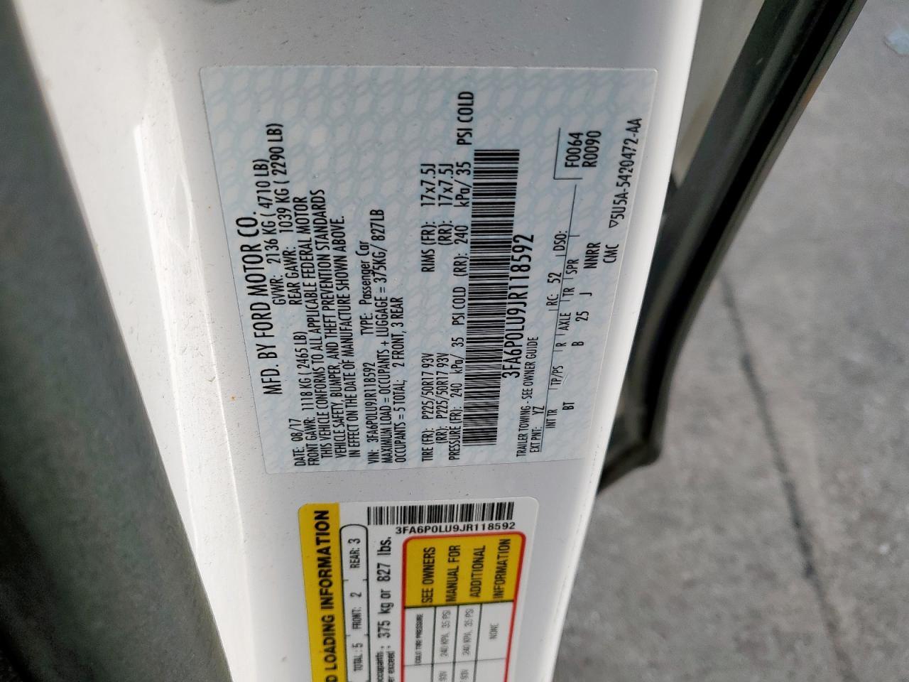 2018 FORD FUSION