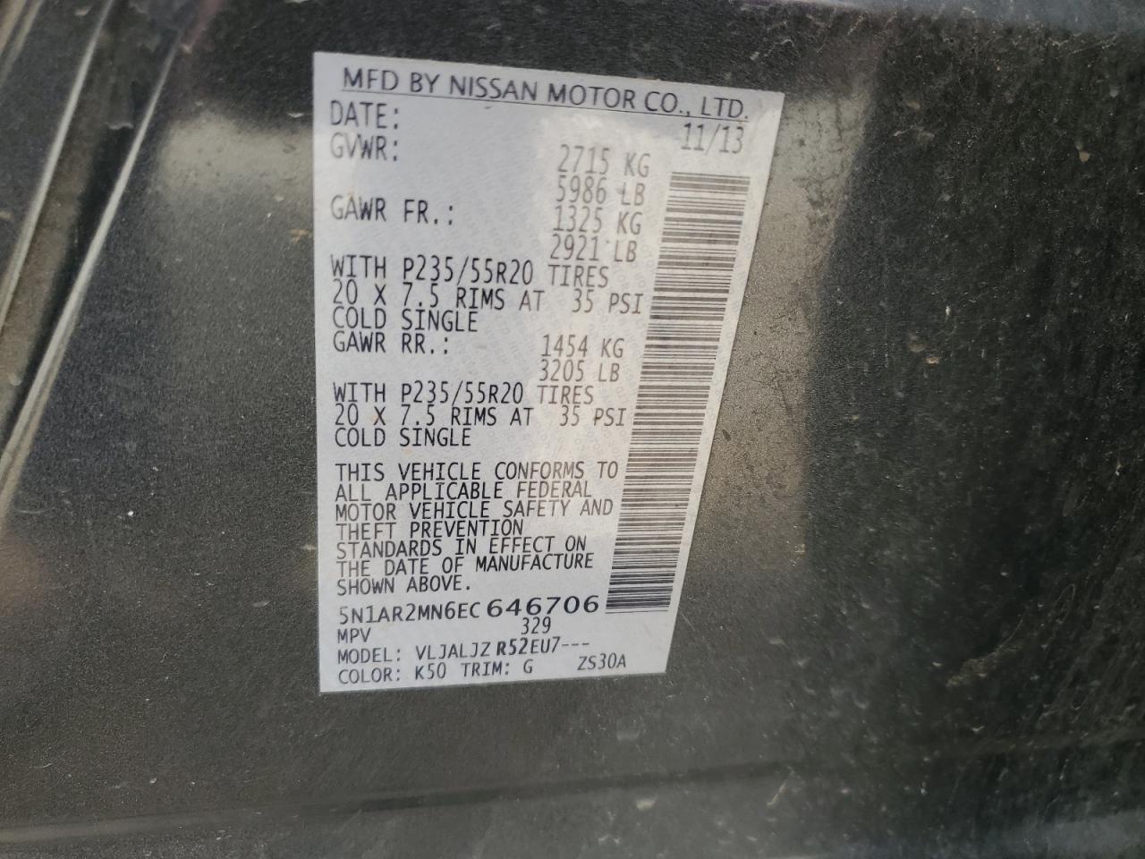 2014 NISSAN PATHFINDER