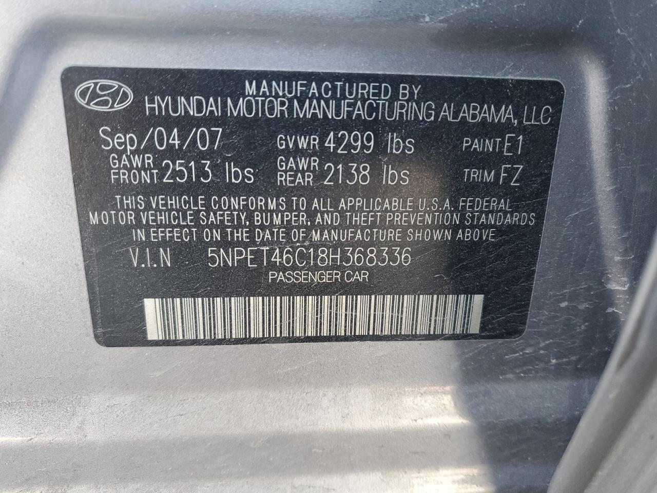 2008 HYUNDAI SONATA