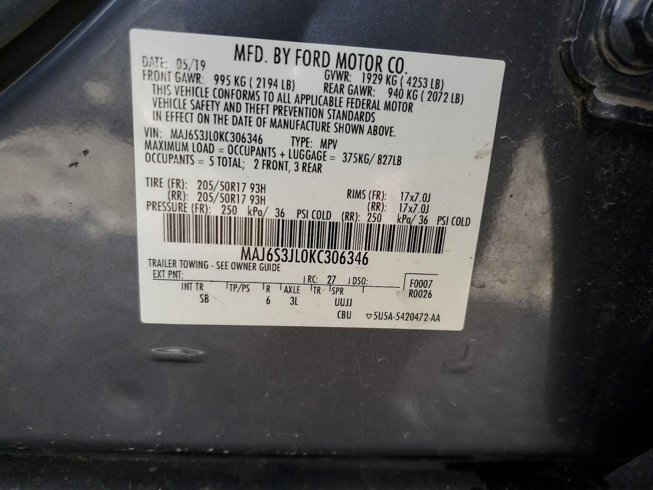 2019 FORD EcoSport