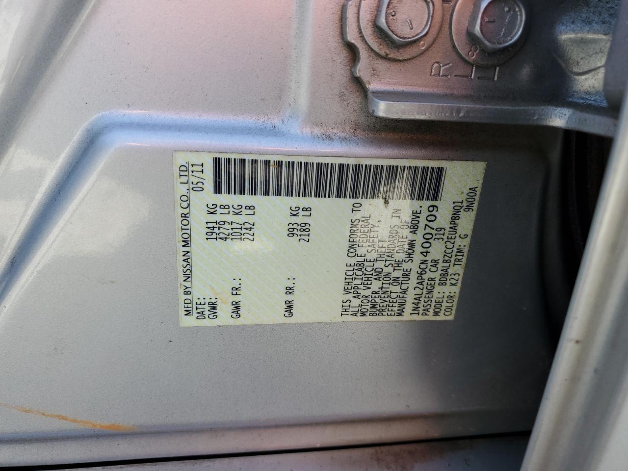 2012 NISSAN ALTIMA