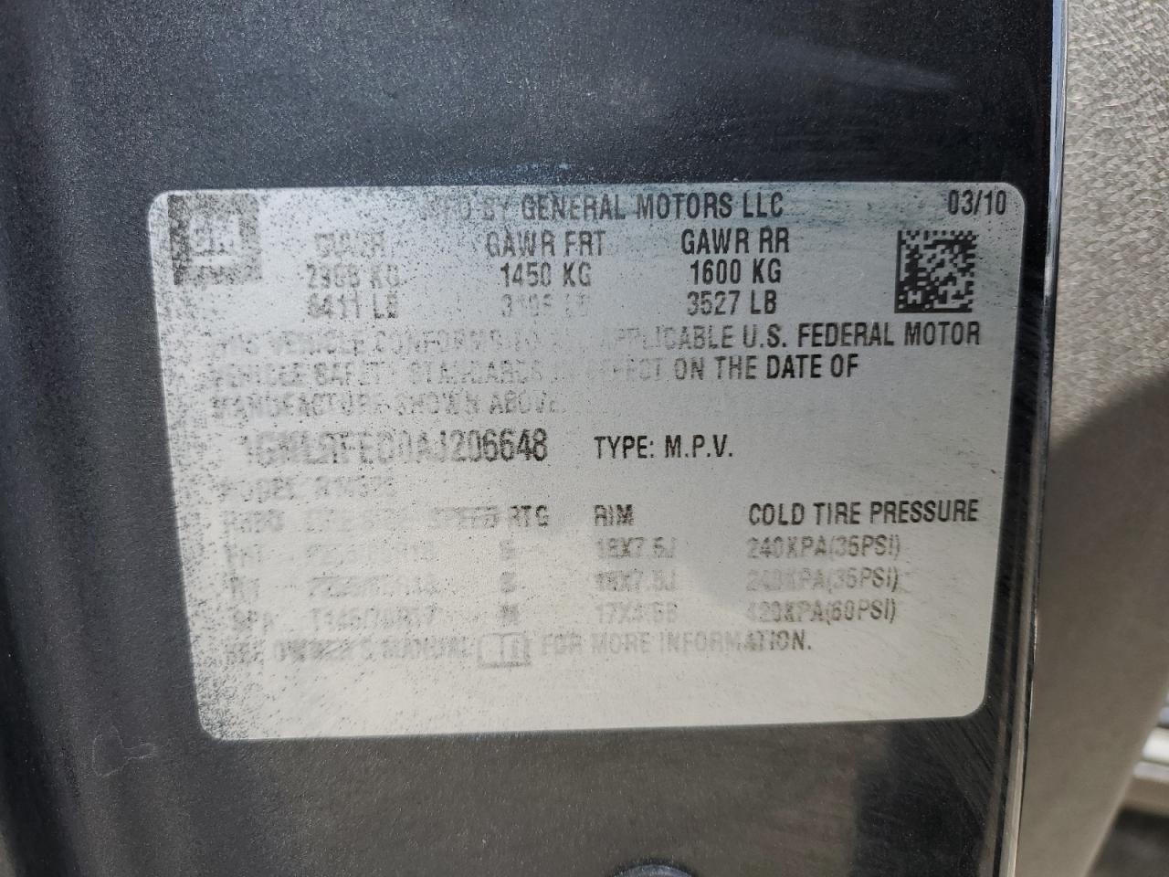 2010 CHEVROLET TRAVERSE