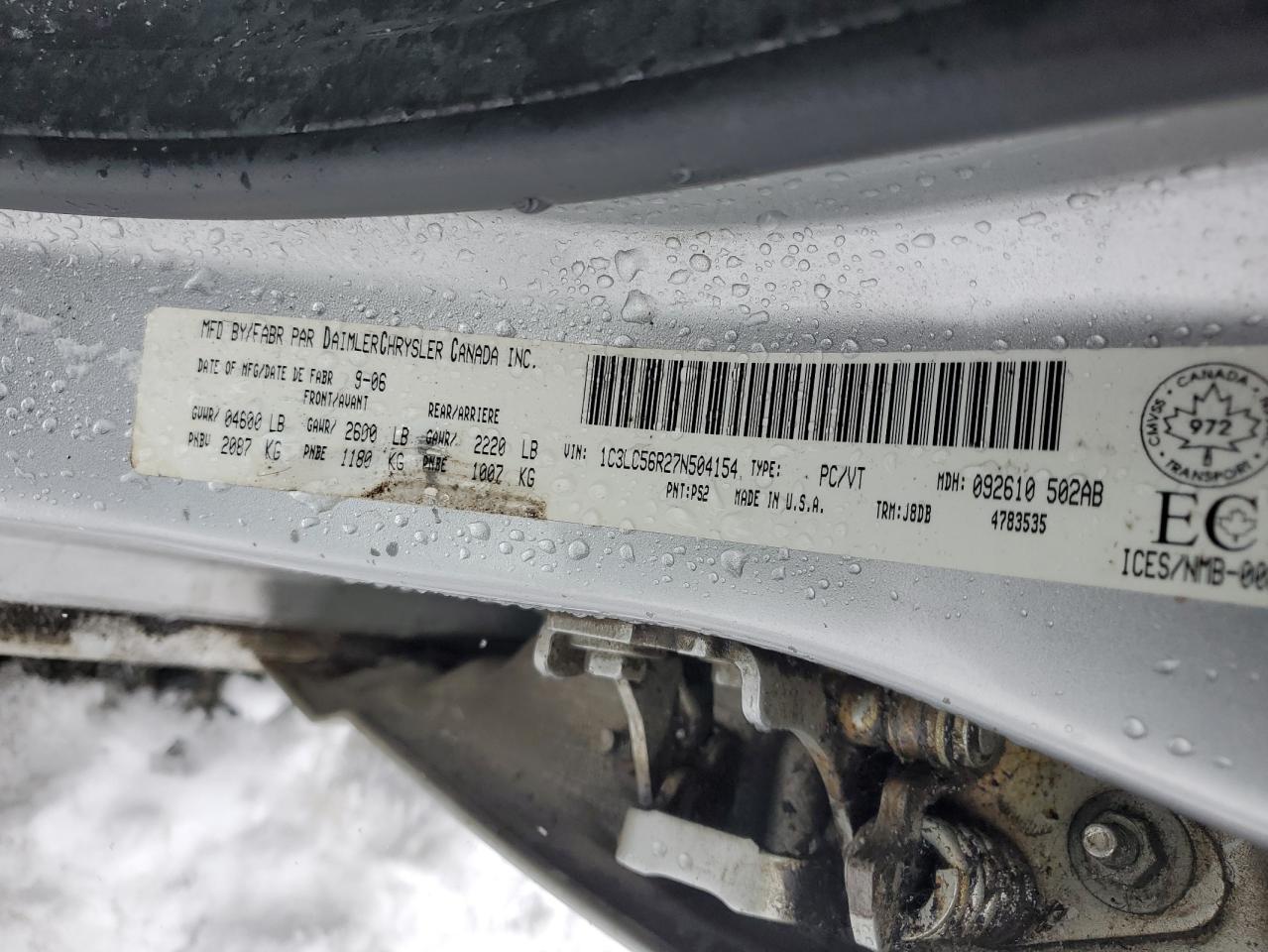 2007 CHRYSLER Sebring