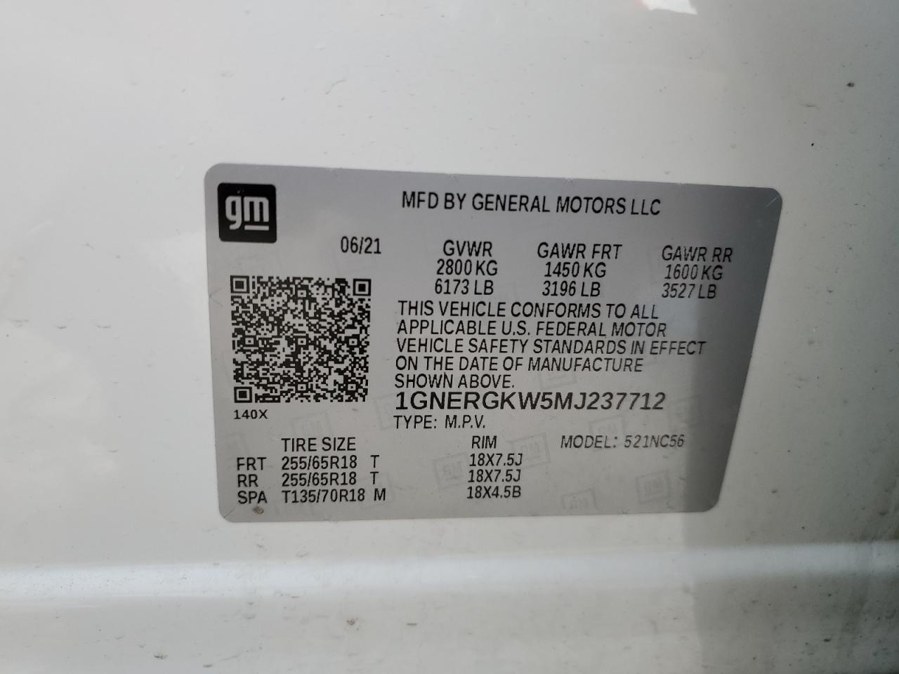2021 CHEVROLET TRAVERSE