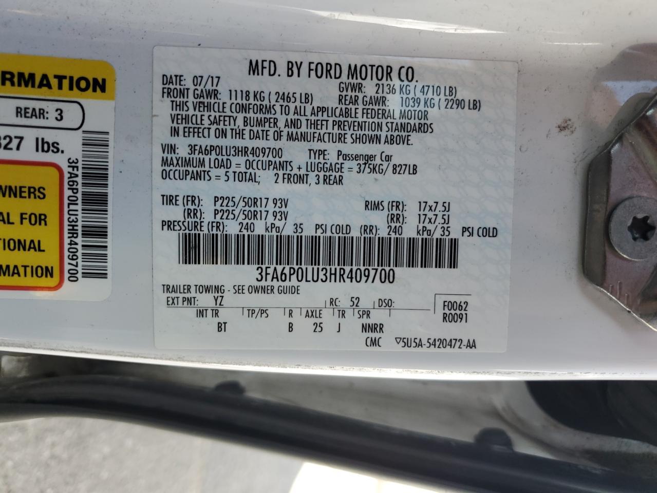 2017 FORD FUSION
