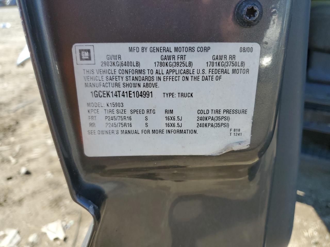 2001 CHEVROLET Silverado