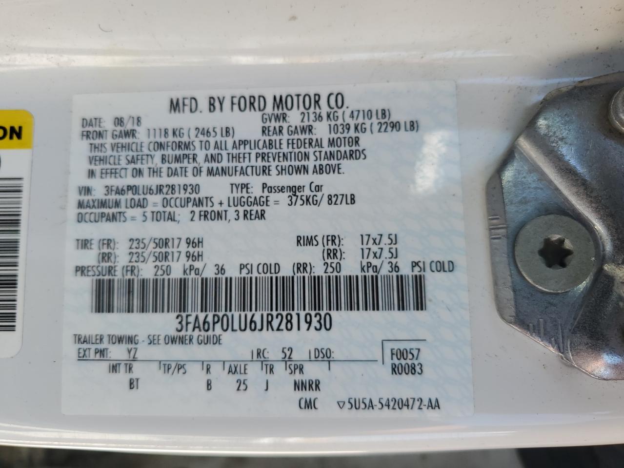 2018 FORD FUSION